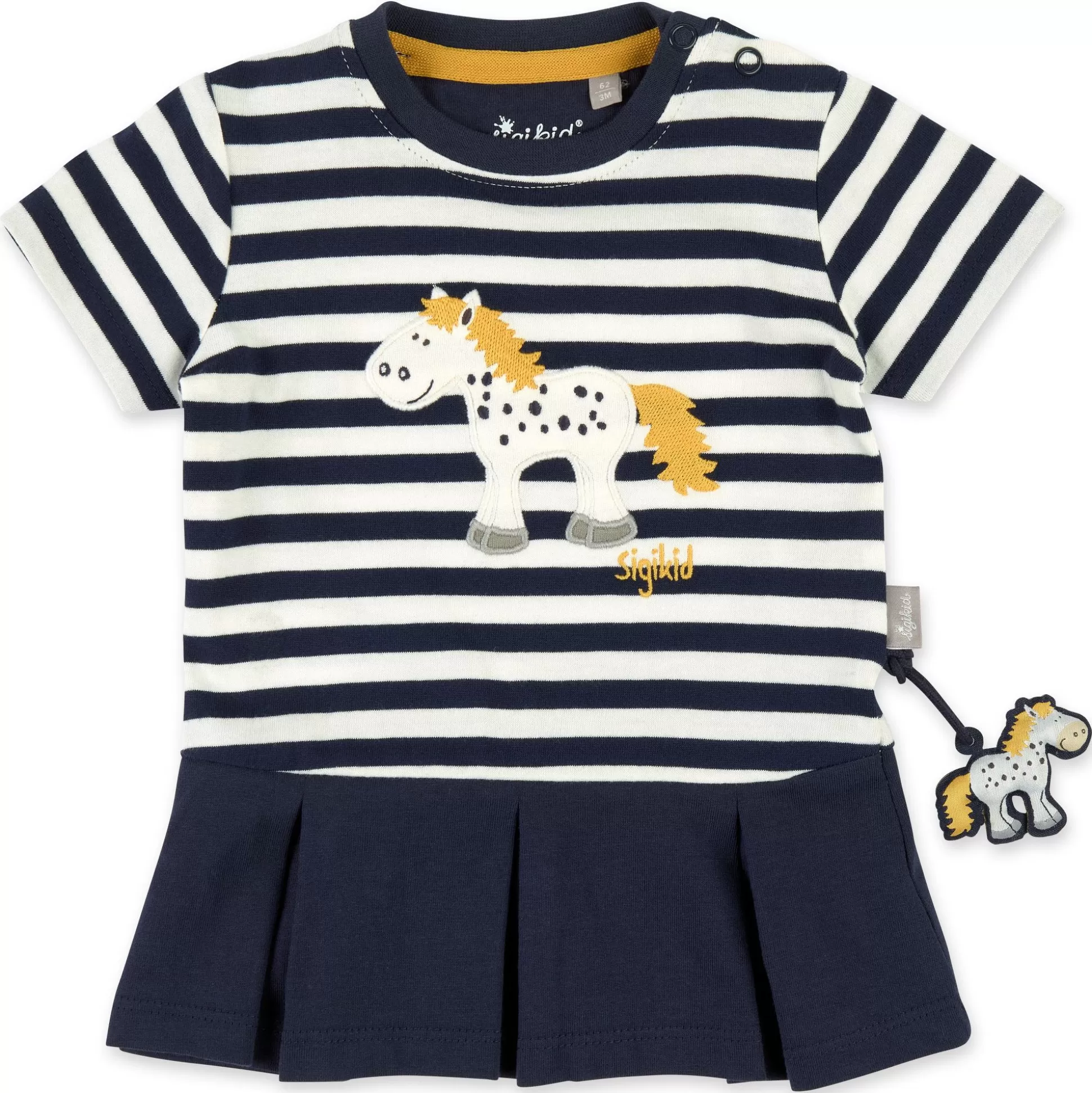 Bebe Sigikid Baby Kleid Pony, Blau-Weis Geringelt
