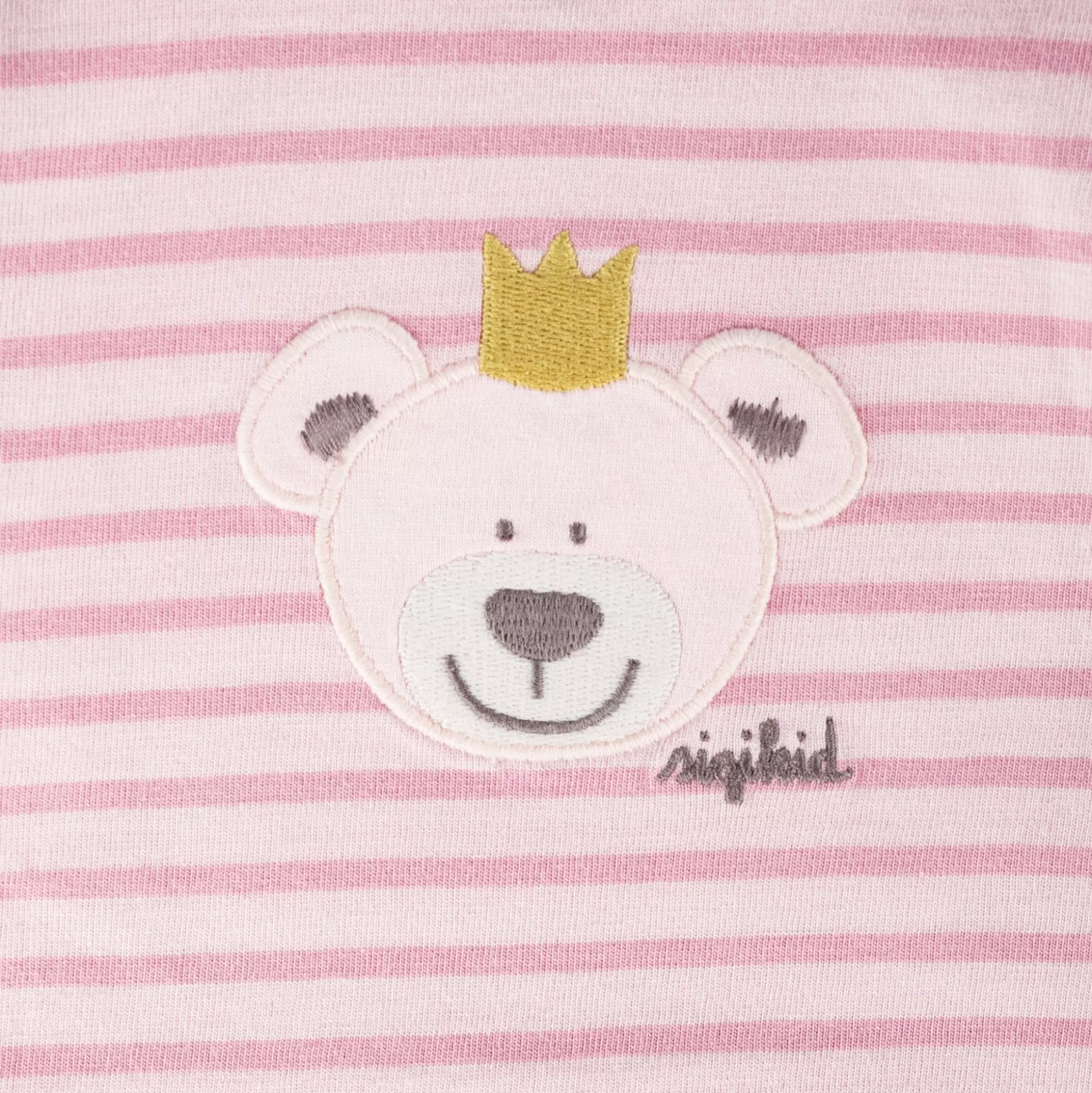 Bebe Sigikid Baby Langarm Ringelshirt Kronchen Bar, Rosa