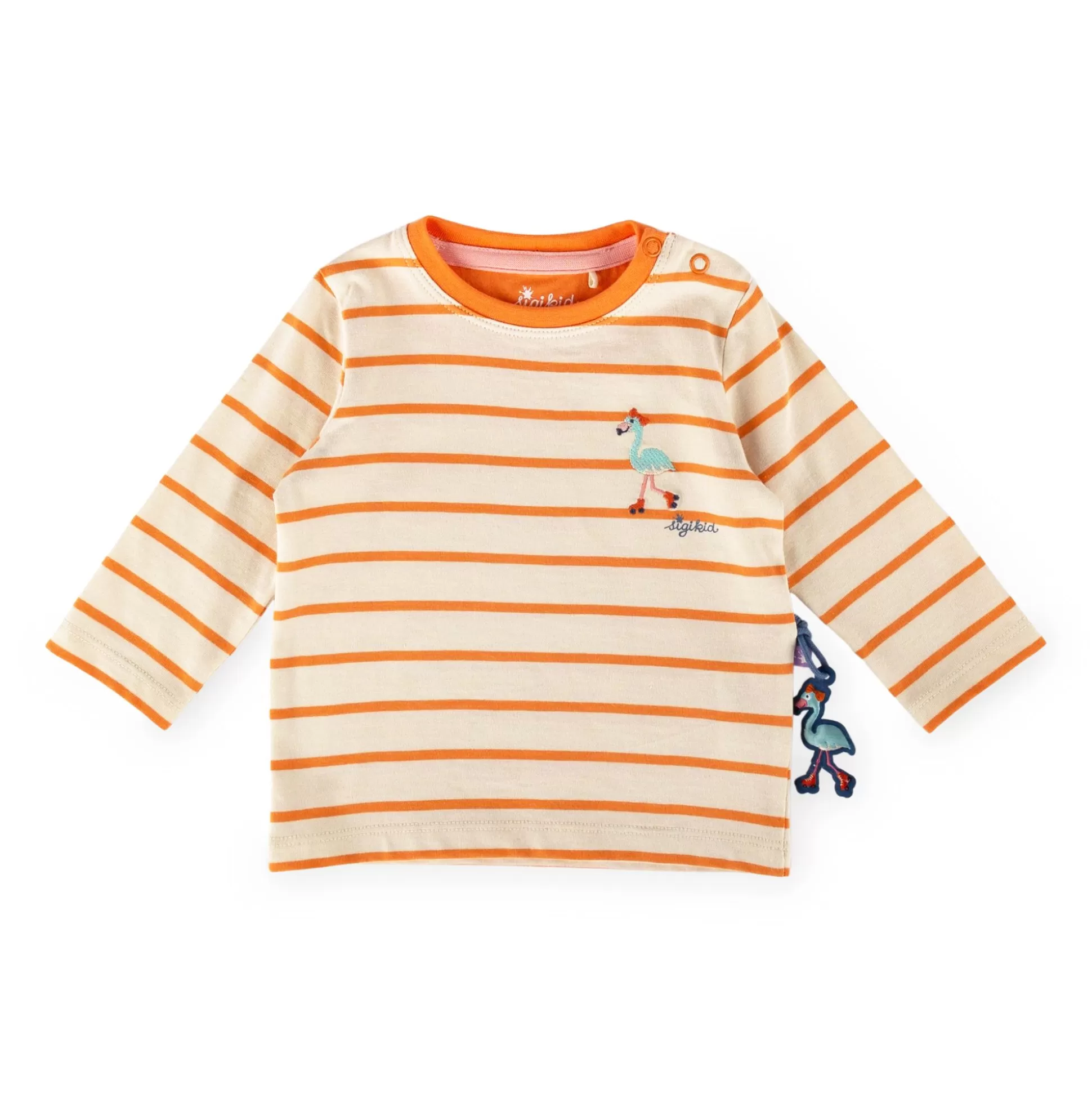 Bebe Sigikid Baby Langarm Ringelshirt, Orange-Weis