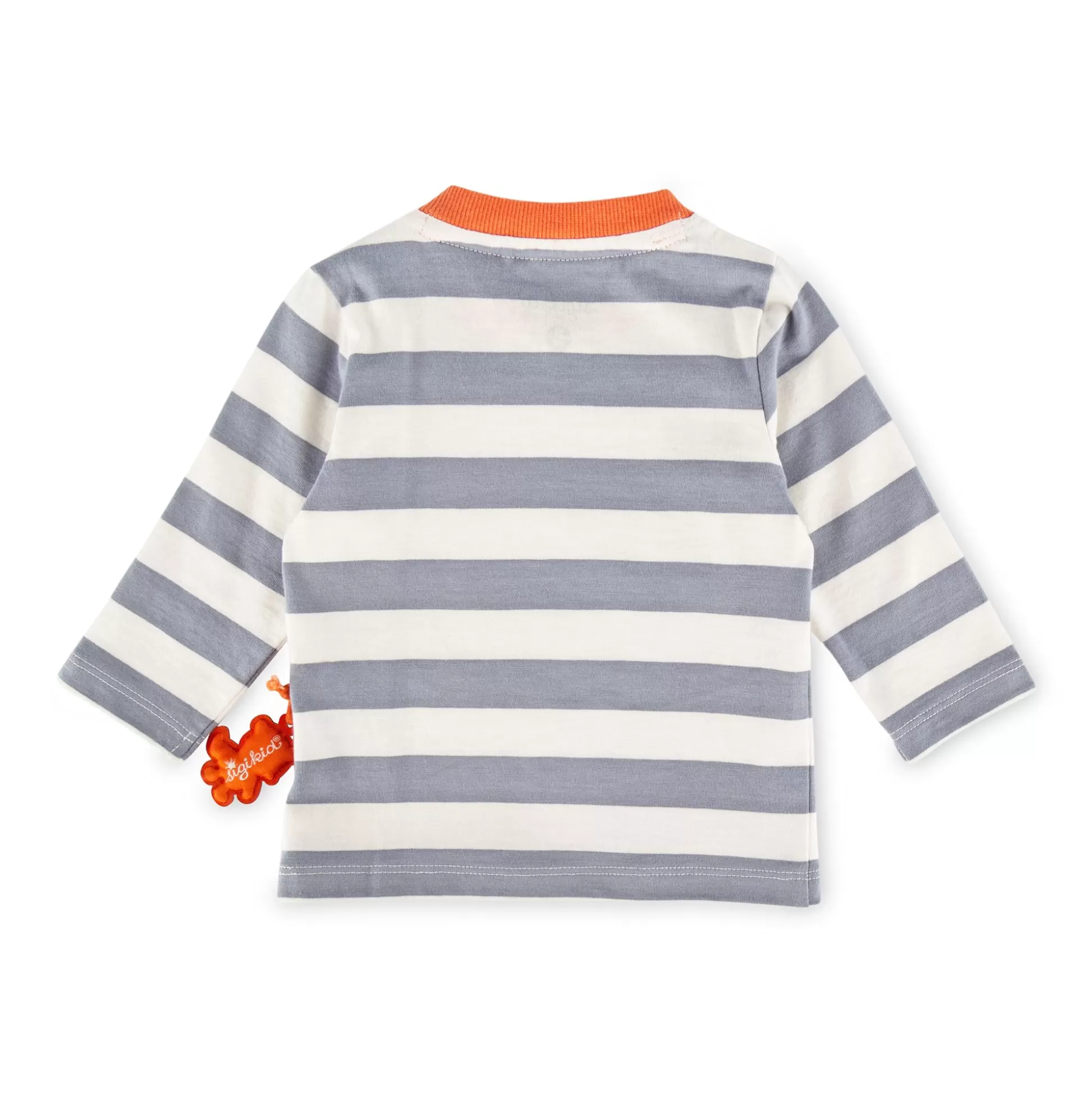 Bebe Sigikid Baby Langarmshirt Mit Tiger Patch, Grau-Weis Gestreift