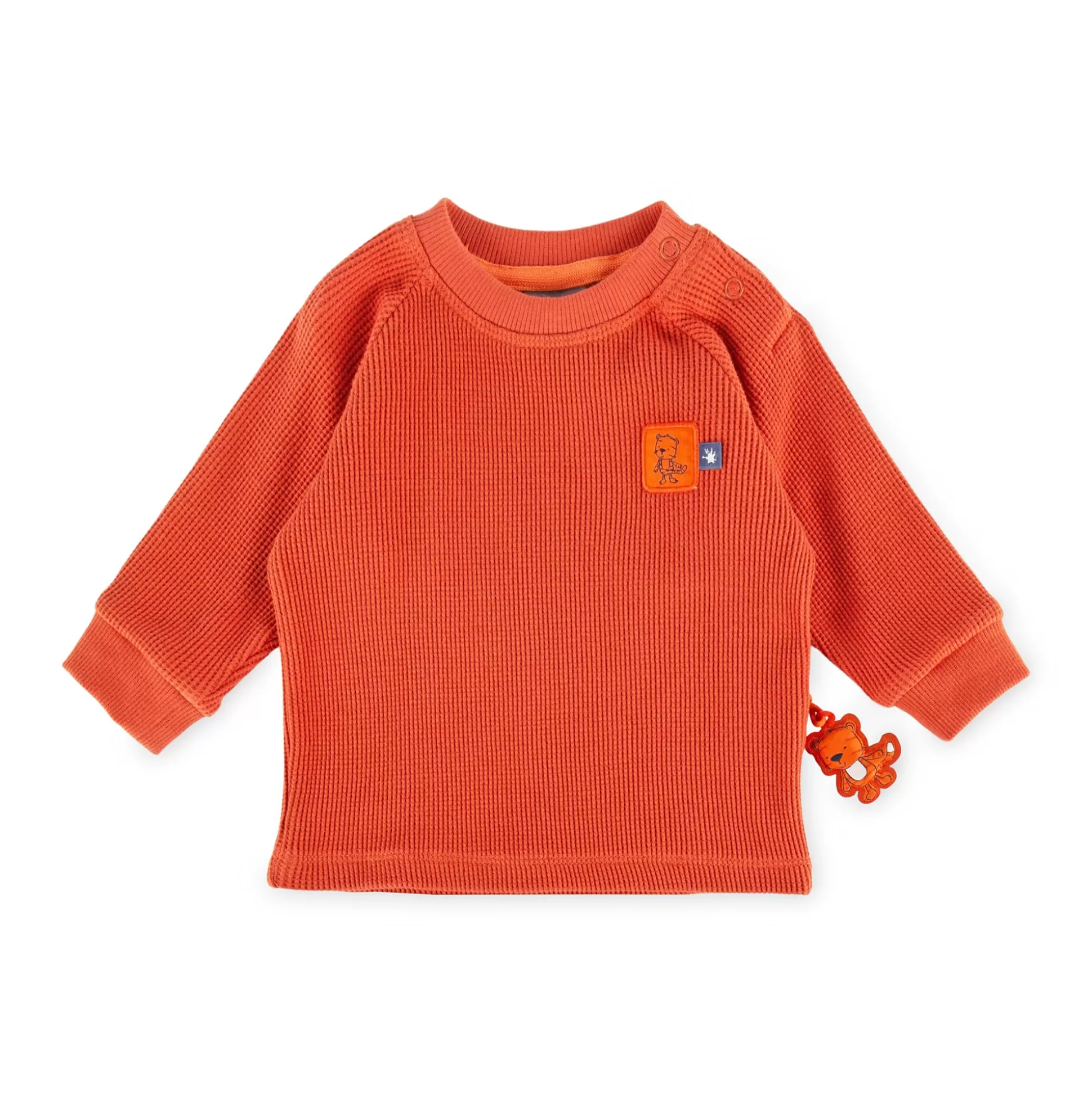 Bebe Sigikid Baby Pique Langarmshirt Mit Tiger Patch, Orangerot