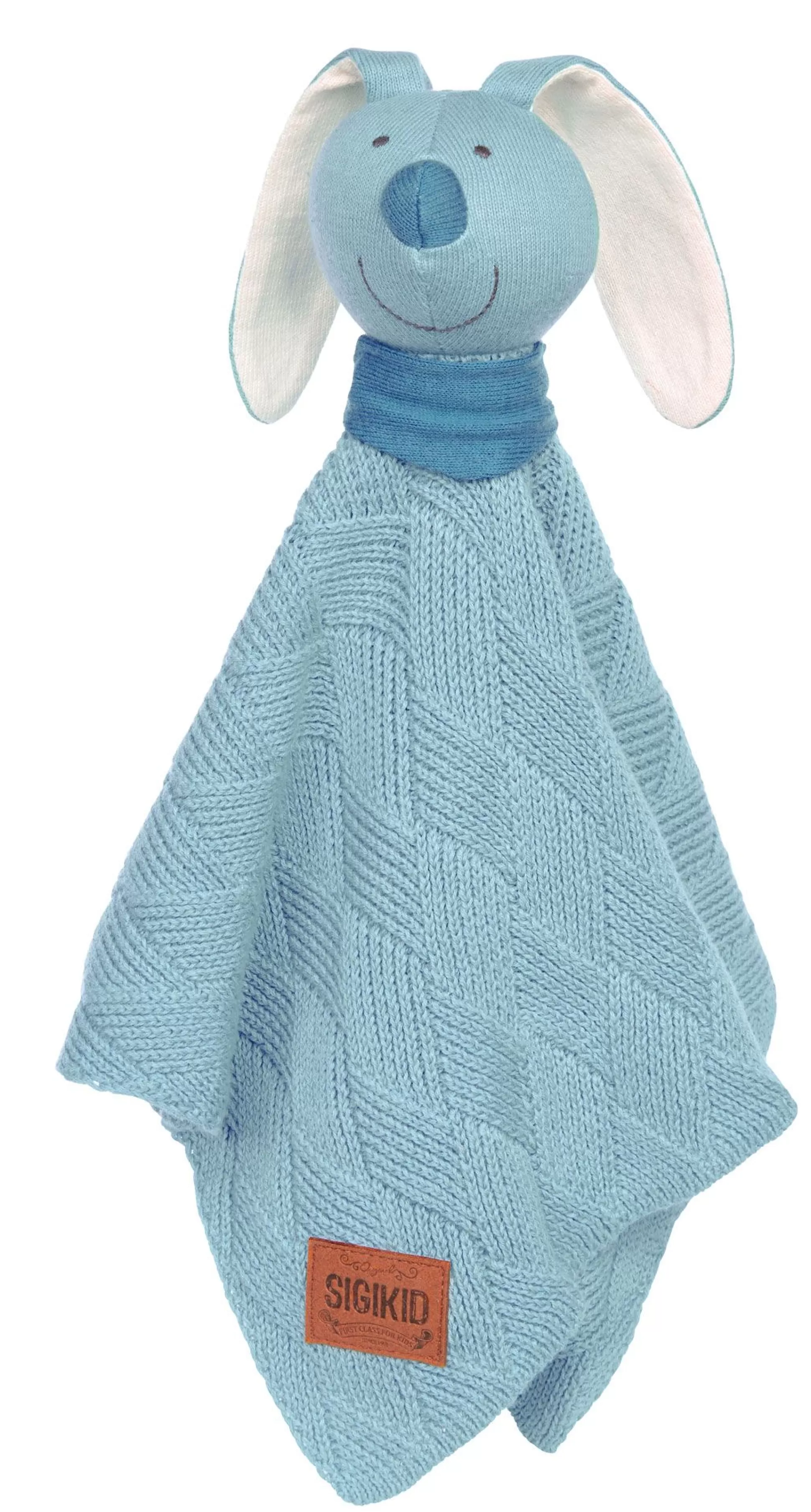 Bebe Sigikid Baby Strick-Schnuffeltuch Hase Blau