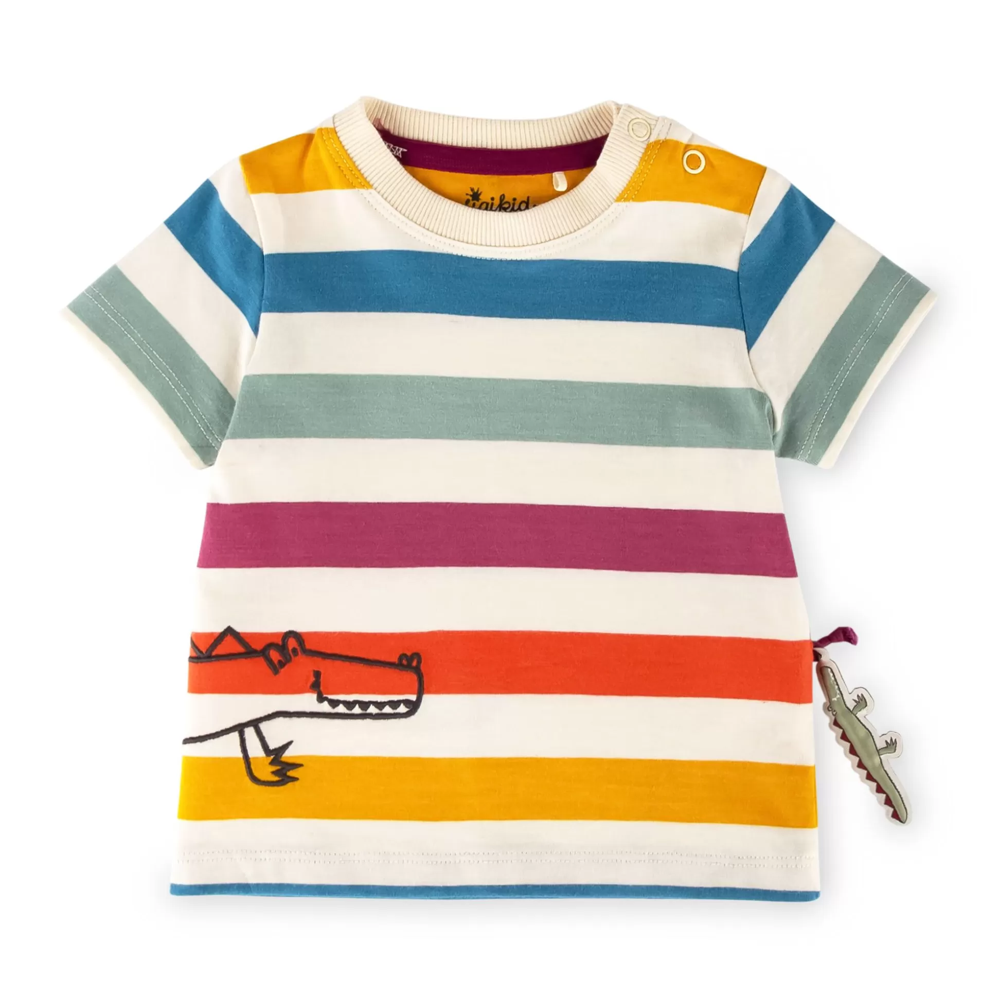 Bebe Sigikid Baby T-Shirt Bunt Gestreift, Krokodil