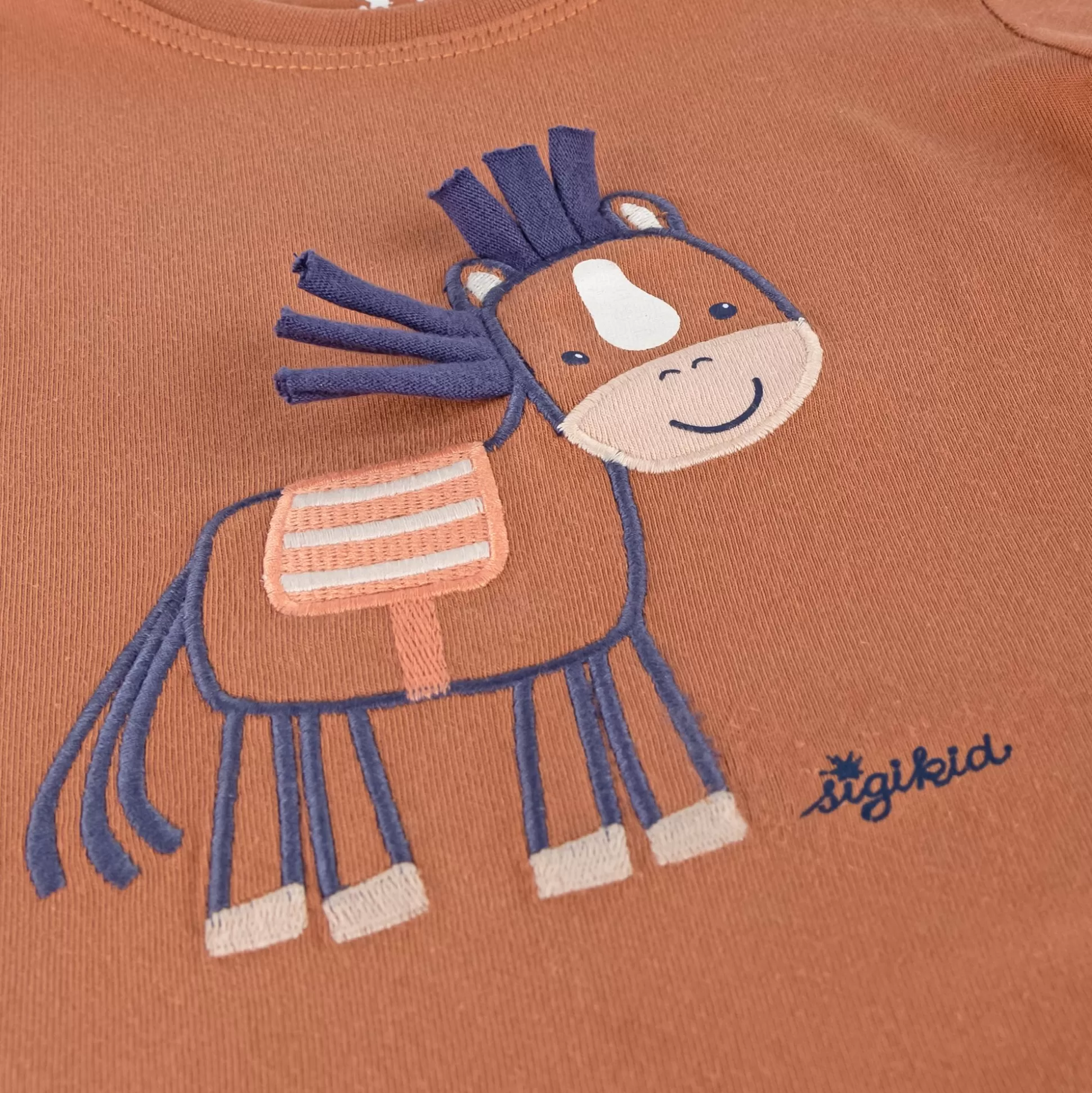 Bebe Sigikid Baby T-Shirt Mit Pferde Motiv, Hellbraun