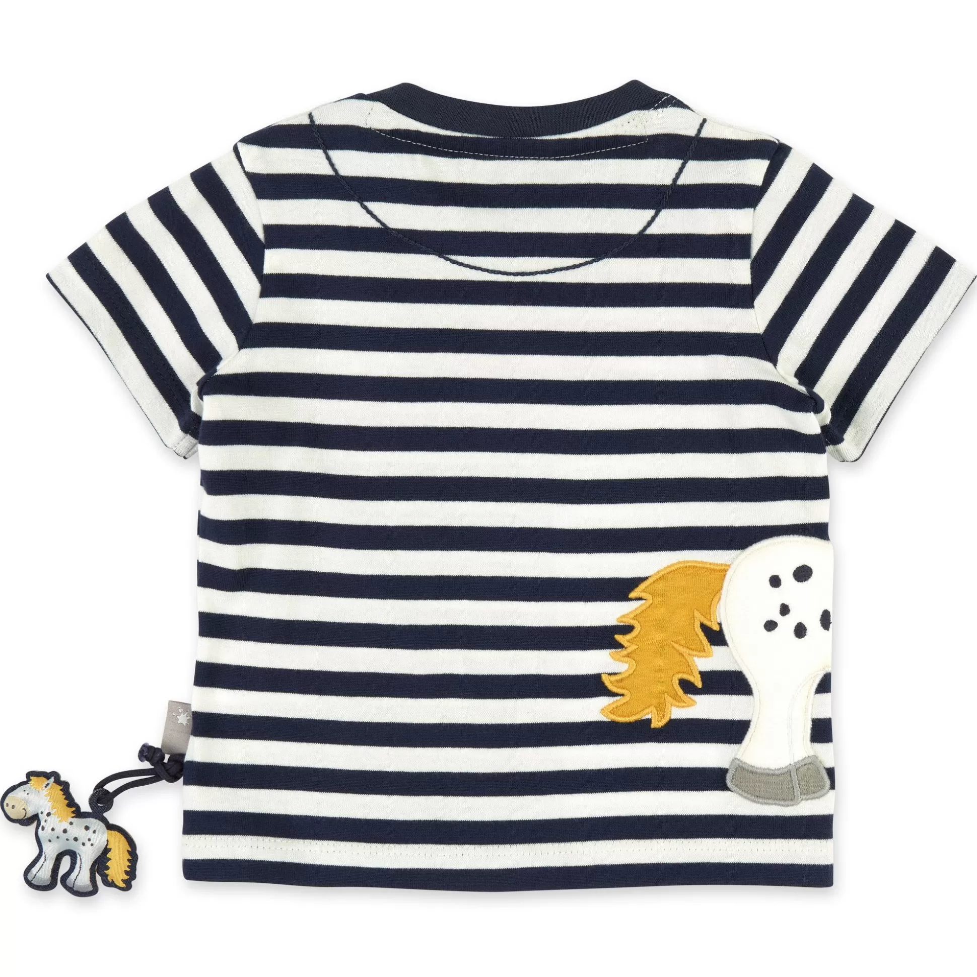 Bebe Sigikid Baby T-Shirt Pony, Blau-Weis Geringelt