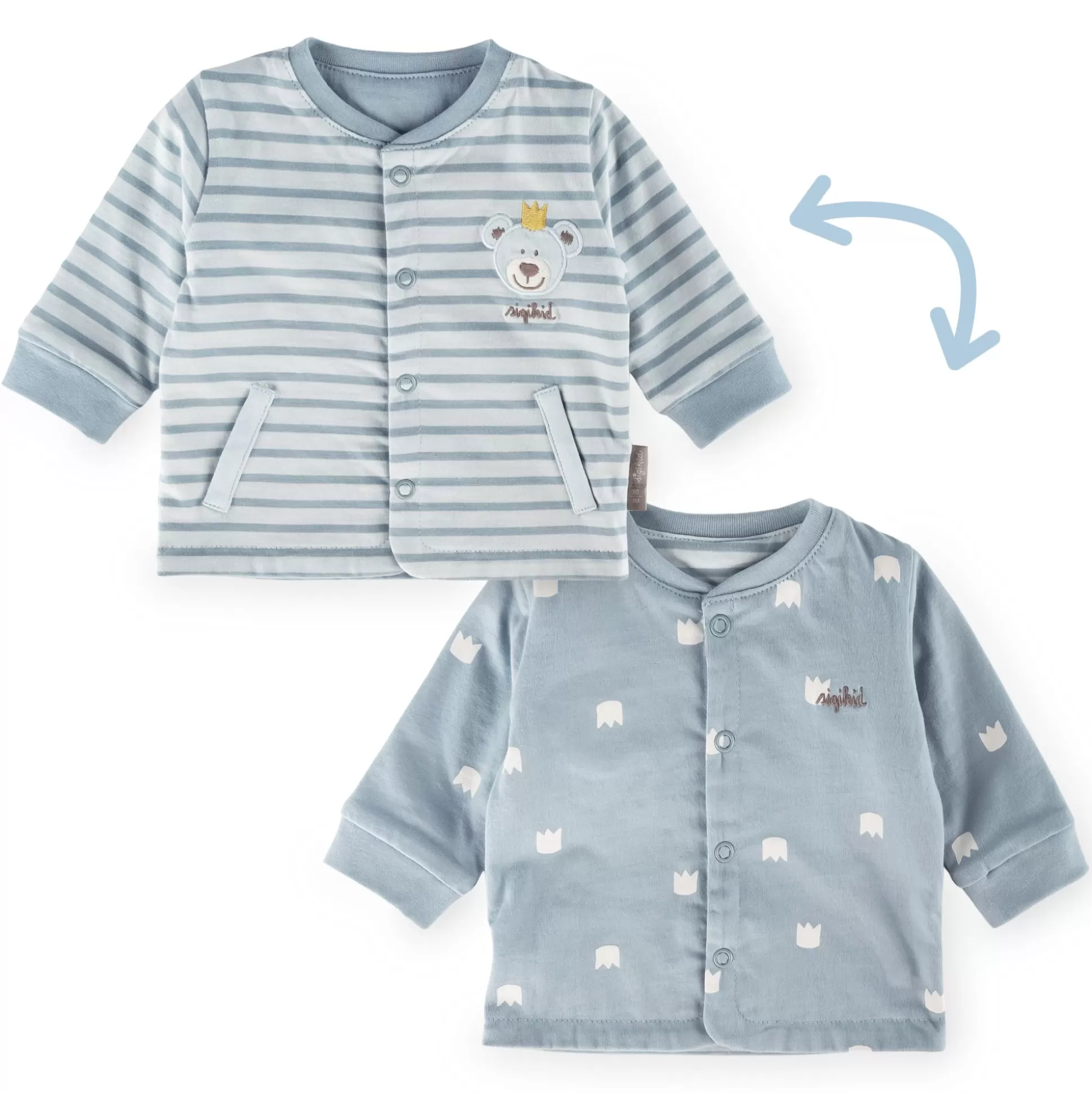 Bebe Sigikid Baby Wendejacke Kronchen Bar, Blau