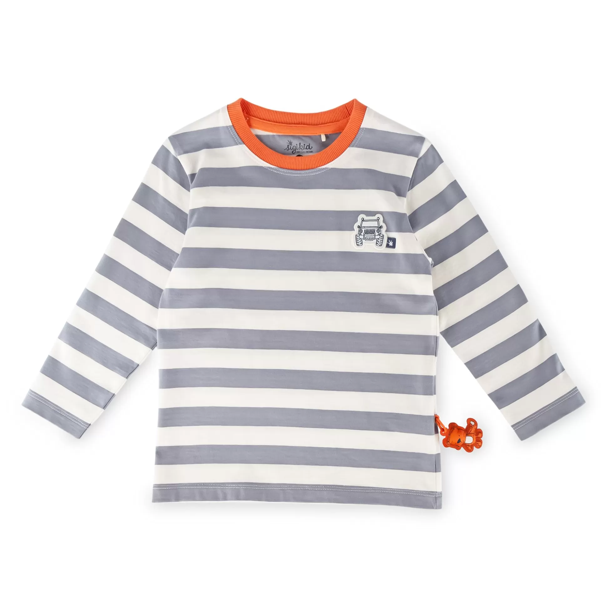 Bebe Sigikid Kinder Langarmshirt Mit Jeep Motiv, Grau-Weis