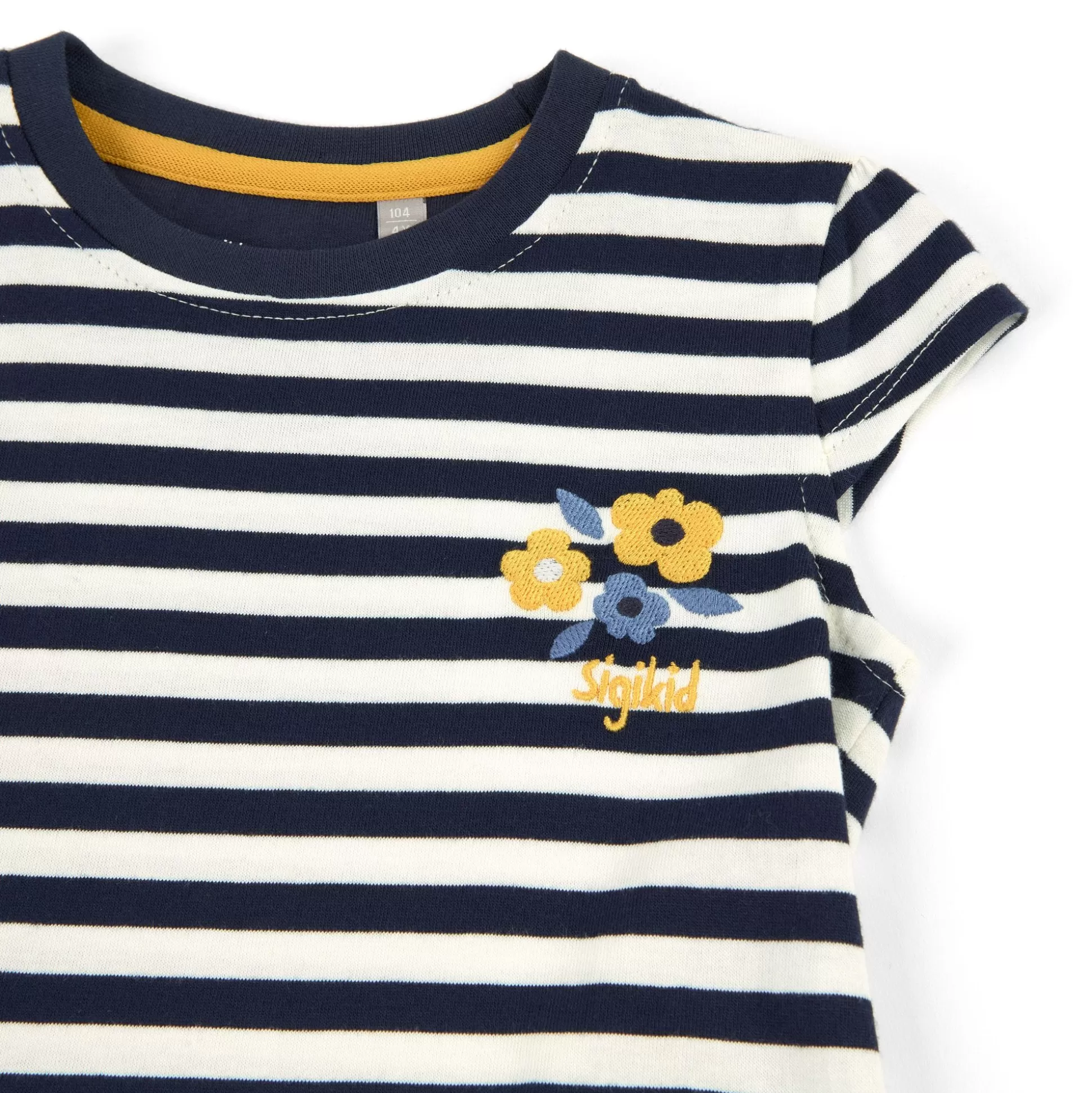 Bebe Sigikid Kinder Ringelkleid Mit Volants Und Blumchen Stickerei