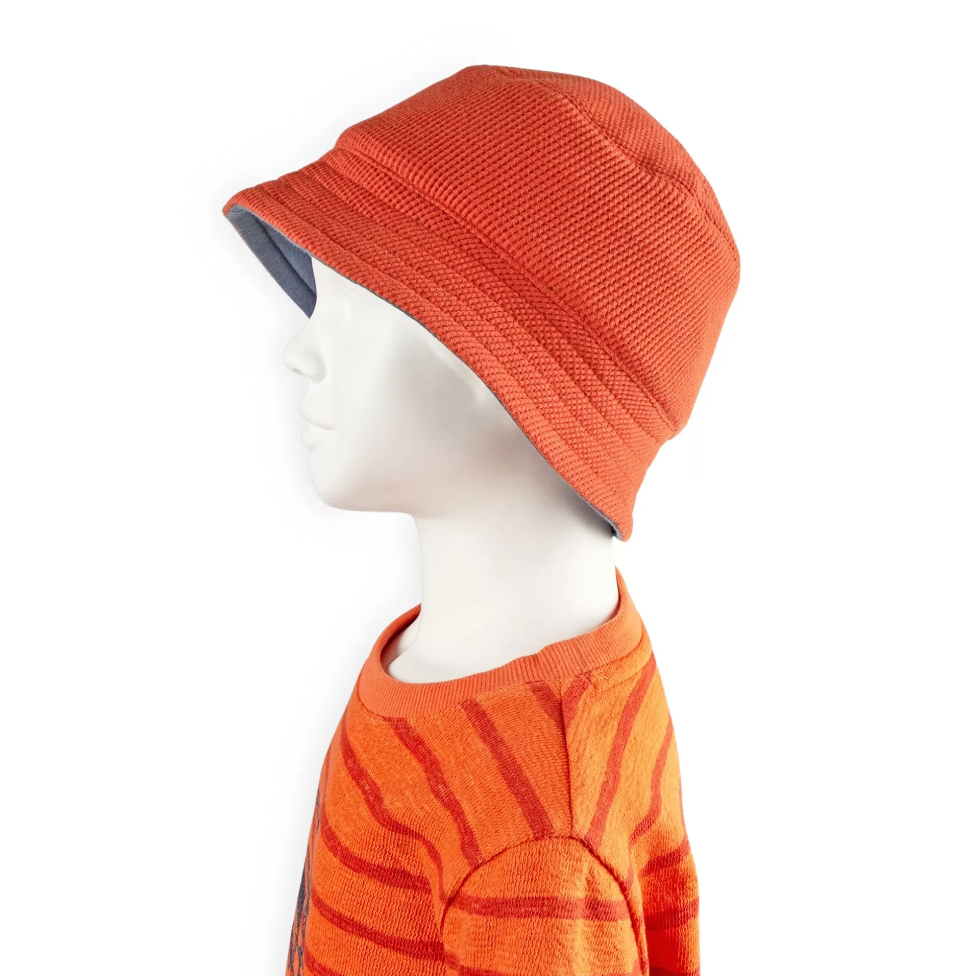 Bebe Sigikid Kinder Wende Sommerhut Mit Krempe, Orangerot-Blau