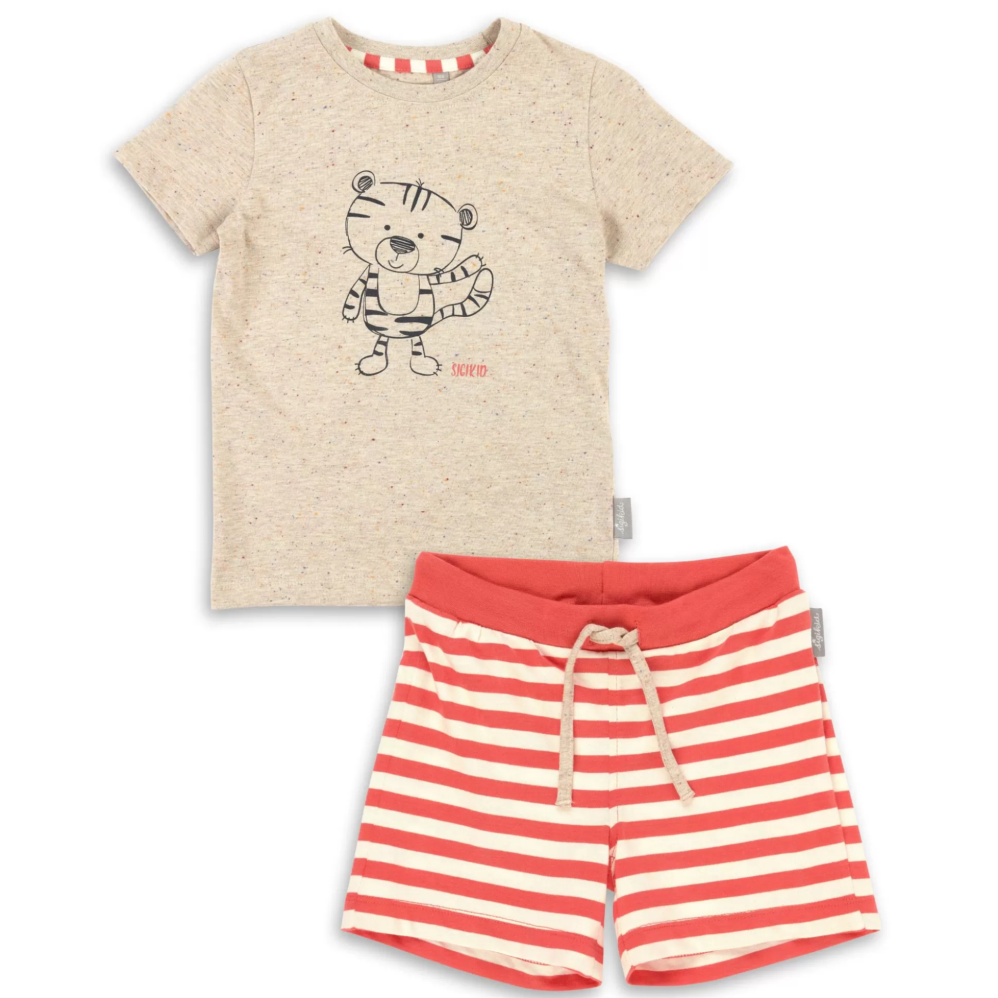 Bebe Sigikid Kurzer Kinder Sommer Schlafanzug Tiger, Hell Meliert-Pin