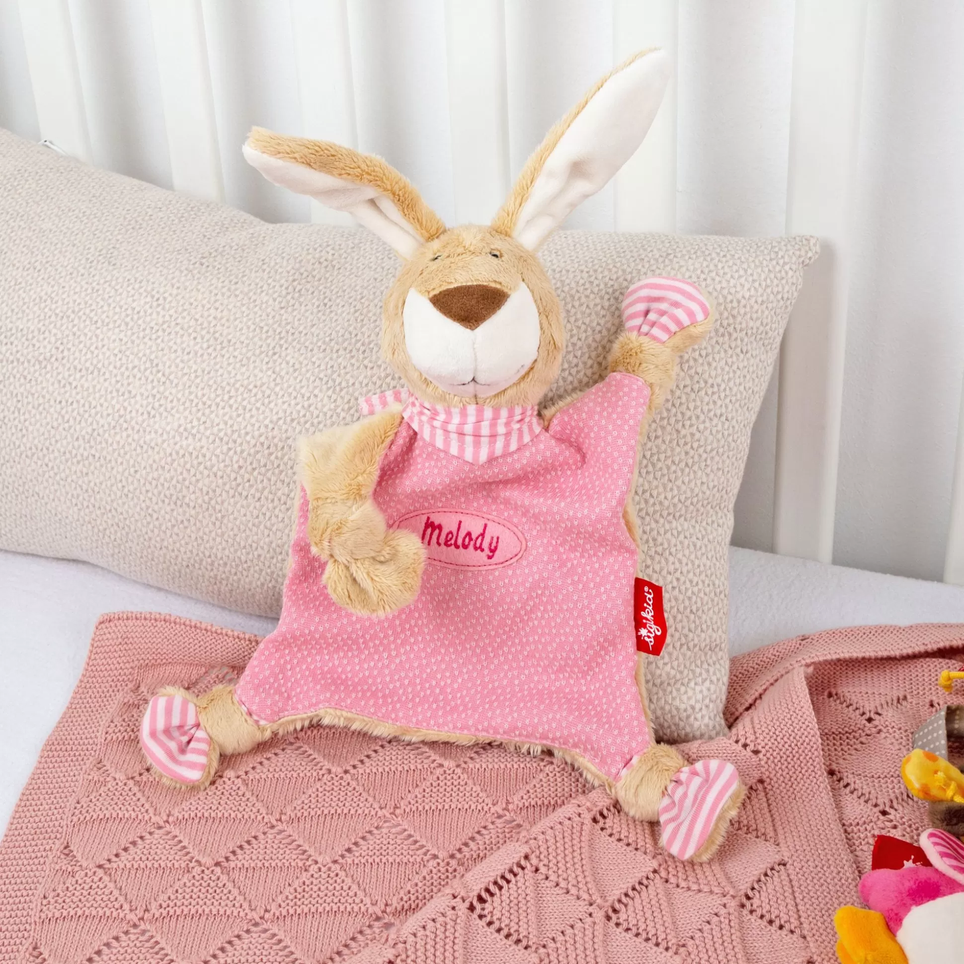 Bebe Sigikid Namensschnuffeltuch Hase Rosa