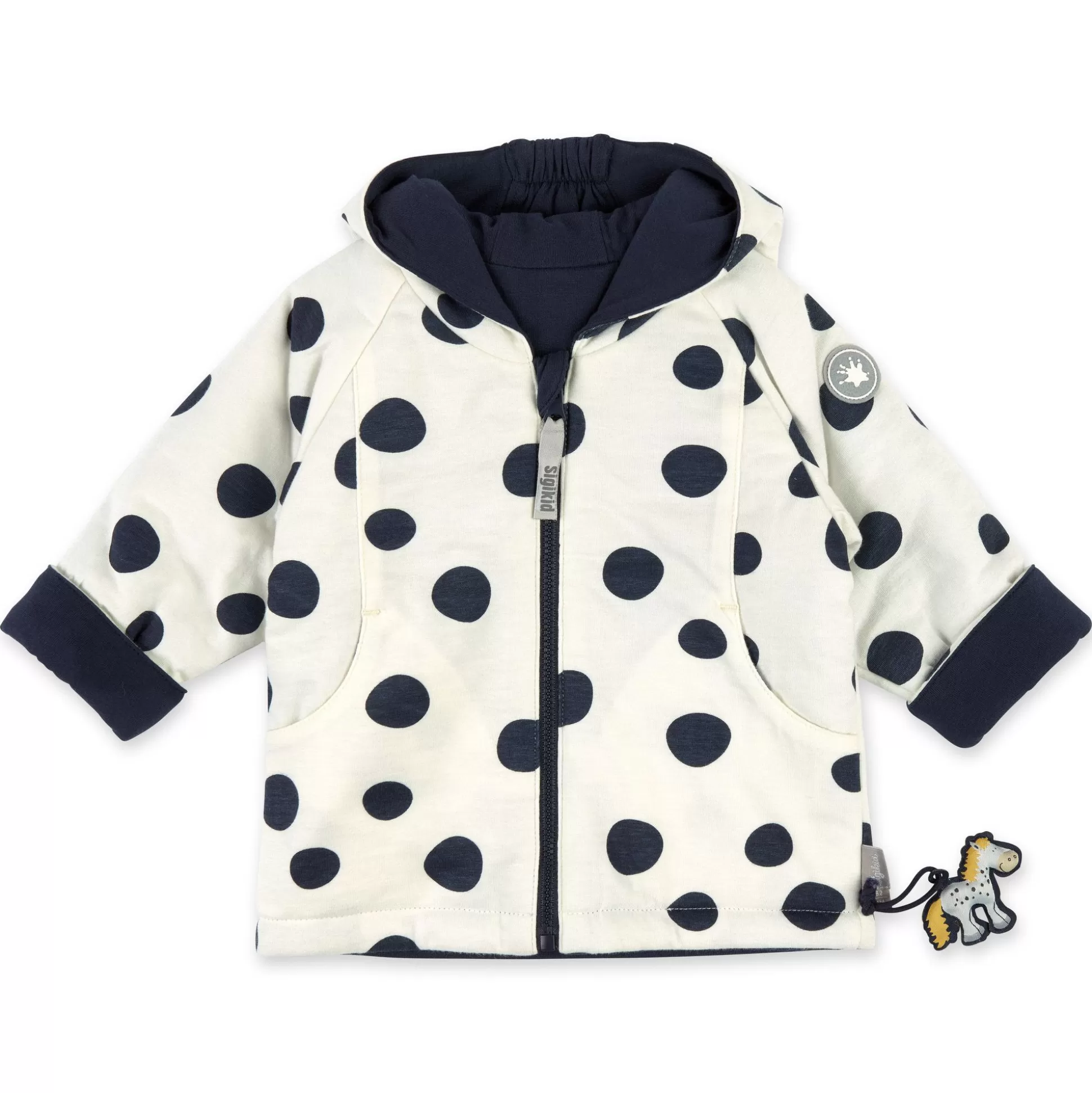 Bebe Sigikid Wattierte Baby Wendejacke Tupfen Pony, Dunkelblau Oder W
