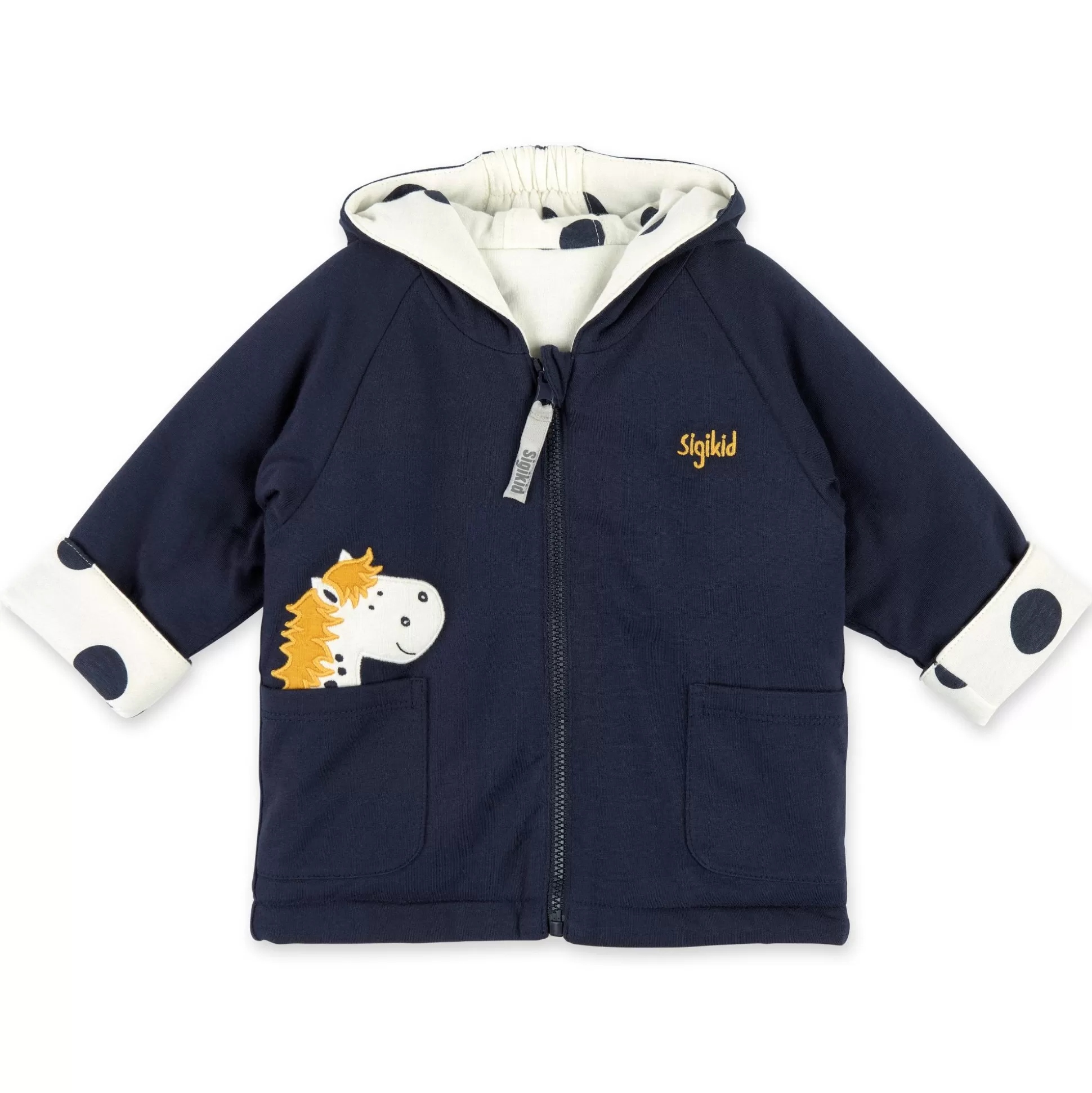 Bebe Sigikid Wattierte Baby Wendejacke Tupfen Pony, Dunkelblau Oder W