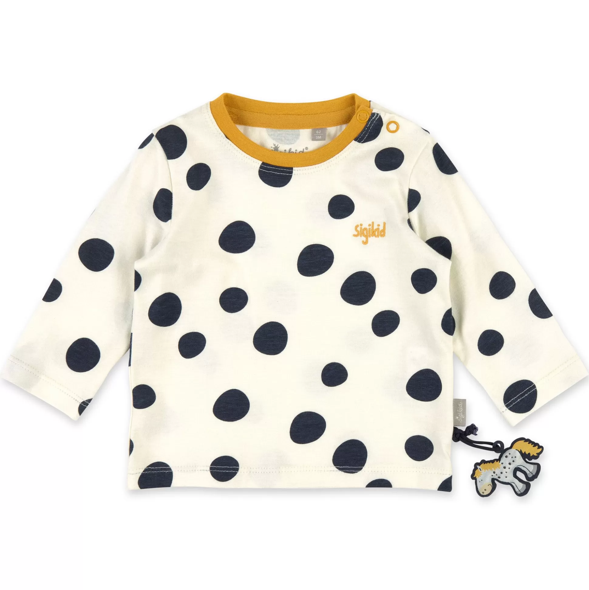 Bebe Sigikid Weises Baby Langarmshirt Mit Dunkelblauen Punkten